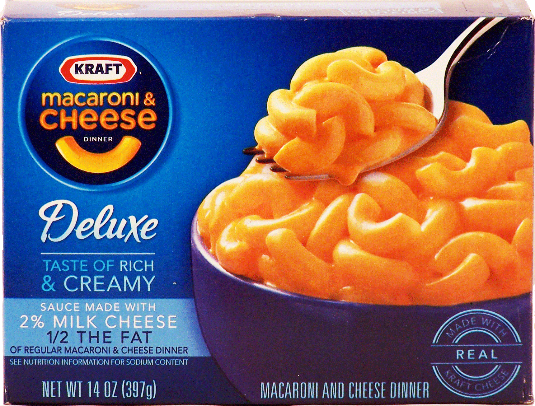 Kraft Dinners Macaroni & Cheese Dinner Deluxe w/Original Cheddar Cheese Sauce 2% Milk Full-Size Picture